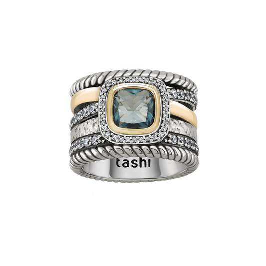 ANEL TASHI EM PRATA 925% E OURO 9K
