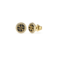 BRINCOS GUESS EM AÇO DOURADO C/ ZIRCÓNIAS (DOURADO E PRETO)