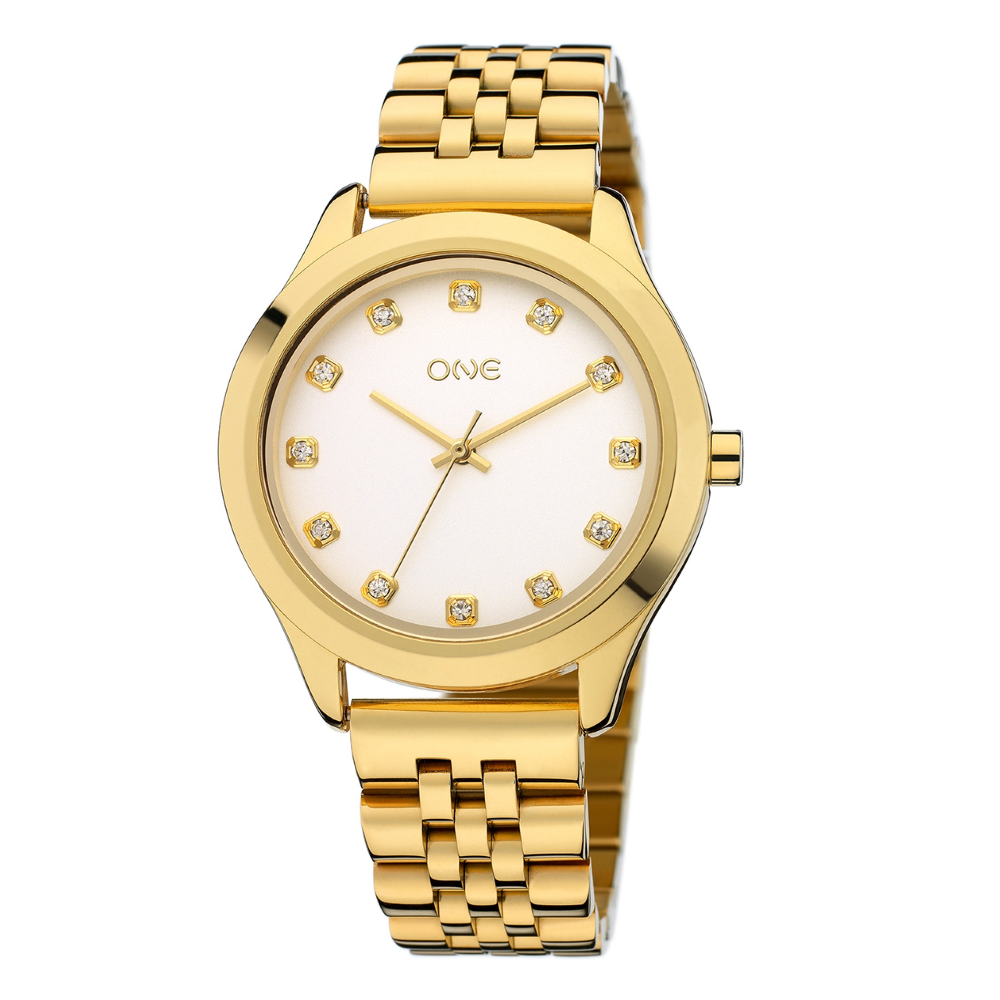 RELÓGIO ONE SENHORA TWIN GOLD LINKS