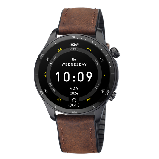 RELÓGIO SMARTWATCH ONE MEN ALPHACALL BROWN LEATHER