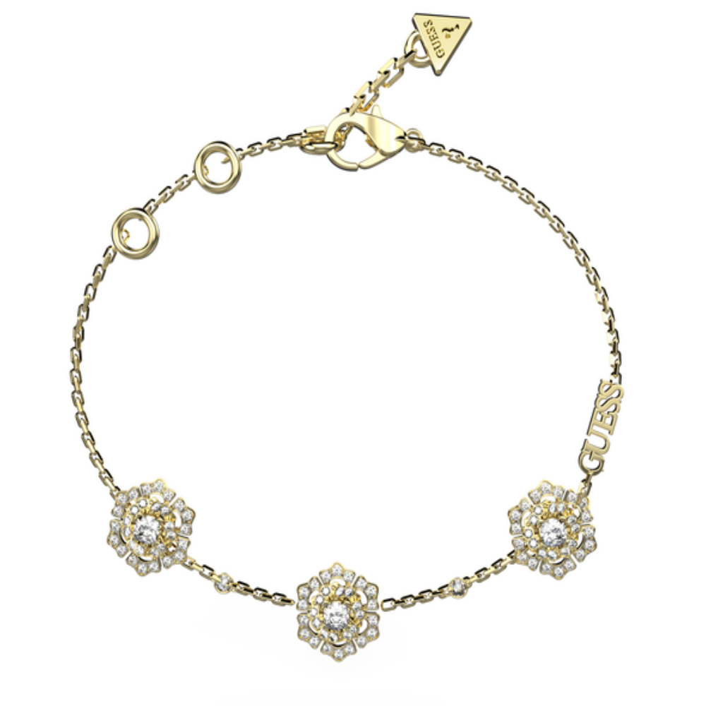 PULSEIRA GUESS "LA FLEUR" EM AÇO COM ZIRCÓNIAS