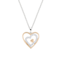 COLAR UNIKE EM PRATA 925% LOVE IN ROSE THREE HEARTS COM ZIRCÓNIAS