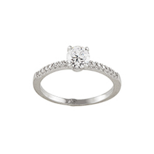 ANEL UNIKE CLASSY SOLITAIRE EM PRATA 925% COM ZIRCÓNIAS "UK.AN.1206.0065"