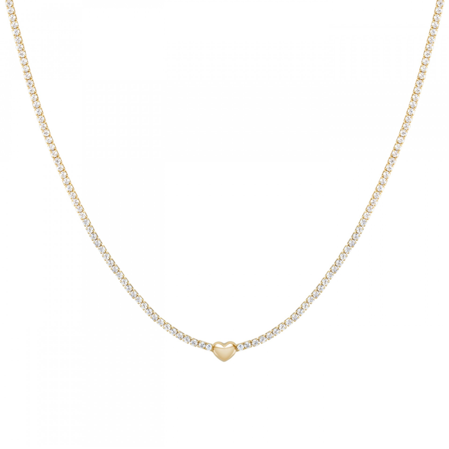 COLAR UNIKE EM PRATA 925 HEART GOLDEN