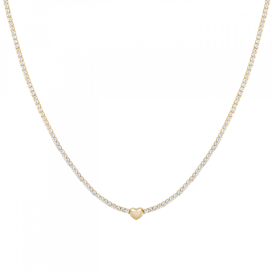 COLAR UNIKE EM PRATA 925 HEART GOLDEN