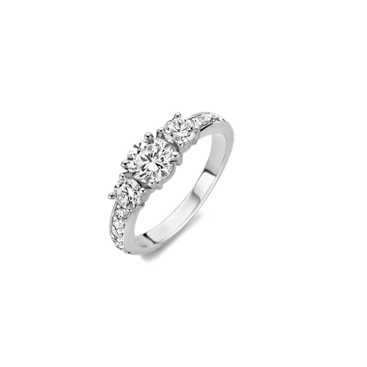 ANEL TI SENTO EM PRATA 925% COM ZIRCÓNIAS