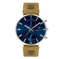 RELÓGIO GANT P.H.D.D PELE CASTNHA MOSTRADOR AZUL 43.5 MM