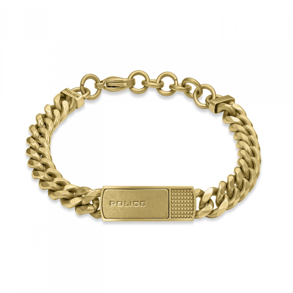 PULSEIRA POLICE IDENTITY EM AÇO DOURADO