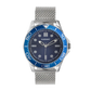 RELÓGIO HOMEM RADIANT CHRIS AZUL BRACELETE PRATEADA