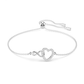 Pulseira Swarovski Hyperbola Infinito e coração, Branca, Lacado a ródio