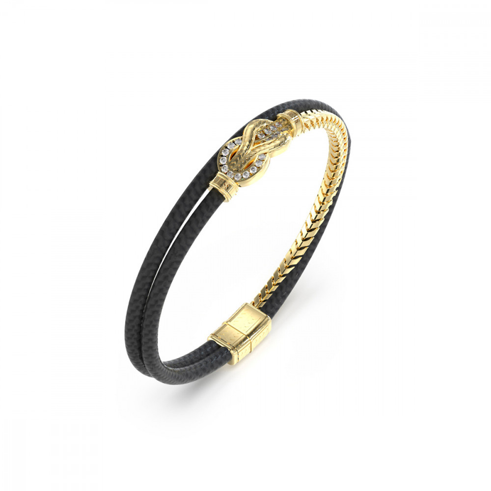 PULSEIRA GUESS EM AÇO E PELE