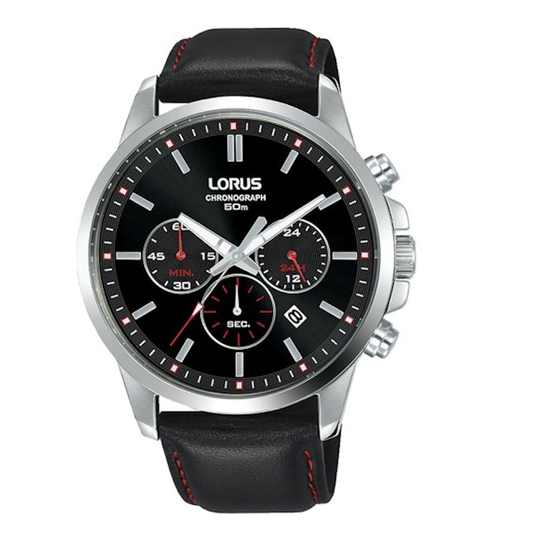 RELÓGIO LORUS MAN SPORTS CRONÓGRAFO PRETO-VERM.