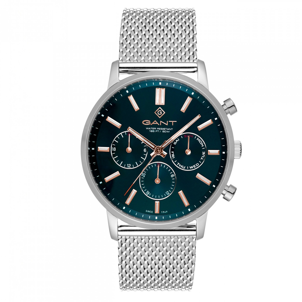 RELÓGIO GANT EASTHILL DAY DATE 42.5 AZUL MILANESA