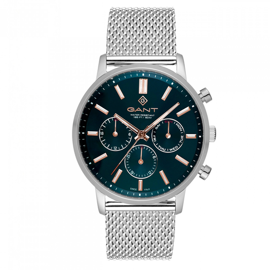 RELÓGIO GANT EASTHILL DAY DATE 42.5 AZUL MILANESA