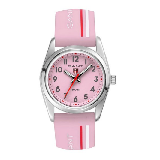 RELOGIO GANT TEENS GRADUATE 28mm SILICONE ROSA RISCAS          K280007-S