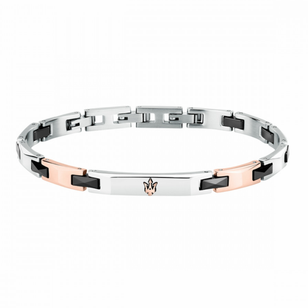PULSEIRA MASERATI EM AÇO E CERÂMICA 18 + 3,5 CM