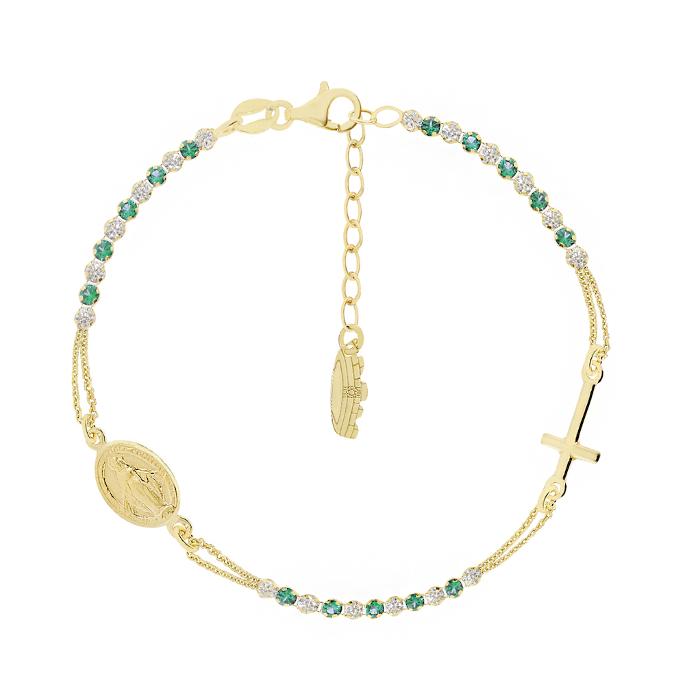 PULSEIRA EUGÉNIO CAMPOS EM PRATA 925% DOURADA COM ZIRCÓNIAS