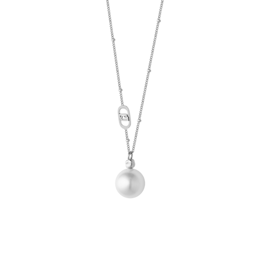 COLAR LIU JO EM AÇO PRATEADO COM PÉROLA