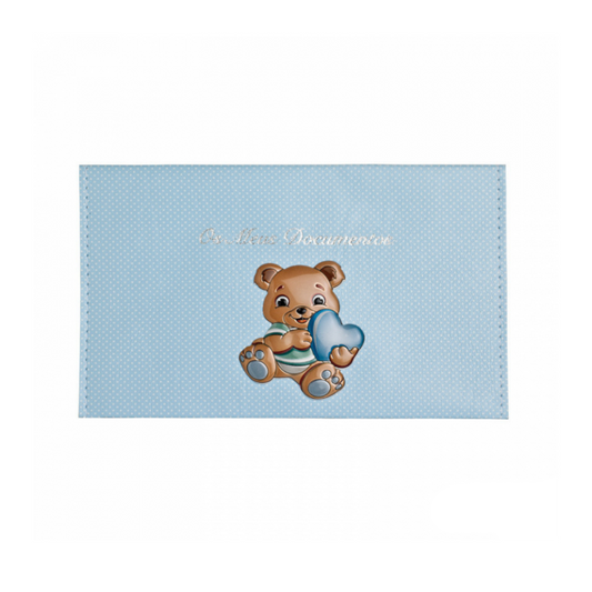 PORTA DOCUMENTOS PELE C/URSO AZUL
