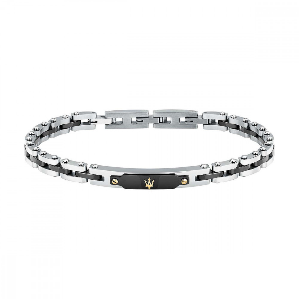 PULSEIRA MASERATI M AÇO E CERÂMICA COM OURO 18K " JM424AXU06"