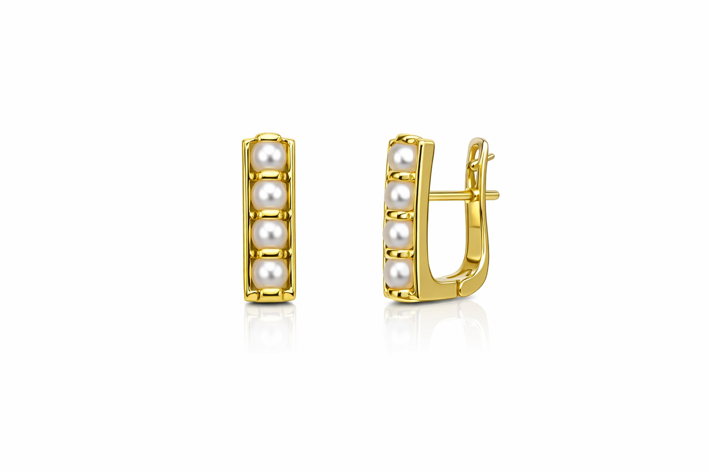 BRINCOS EM OURO 19,2K C/ PEROLAS