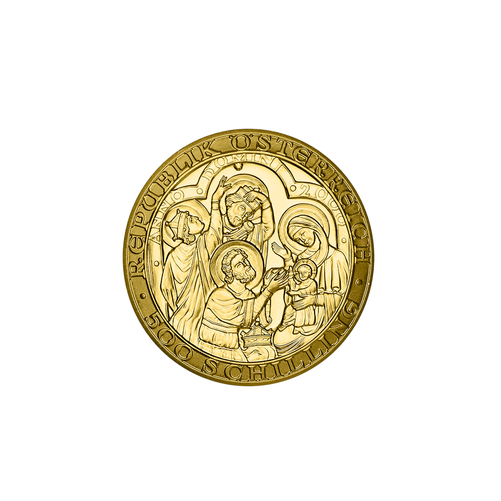 Moeda de ouro de 10g - 2000 anos de Cristianismo - Nascimento de Cristo - 2000