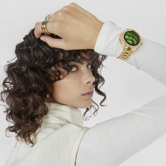 Relógio Tous smartwatch T- Shine Connect com bracelete em aço Dourado
