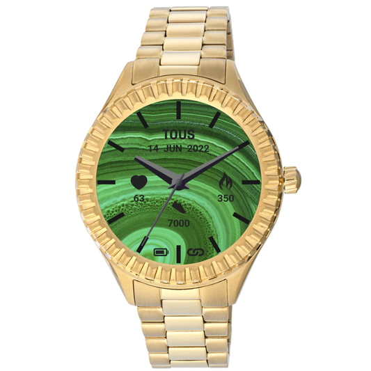 Relógio Tous smartwatch T- Shine Connect com bracelete em aço Dourado