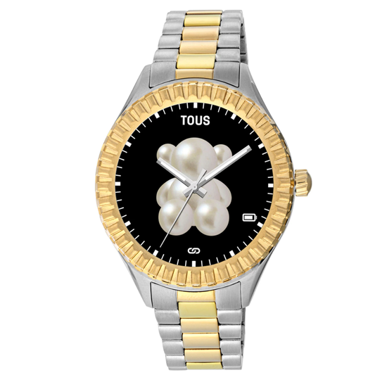 Relógio Tous smartwatch T- Shine Connect com bracelete em aço BICOLOR (Prateado e Dourado )