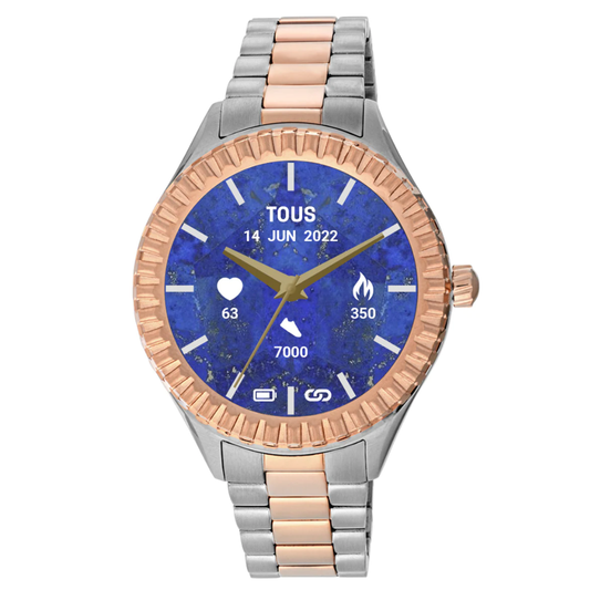 Relógio Tous smartwatch T- Shine Connect com bracelete em aço Bicolor (Rose gold e Prateado)