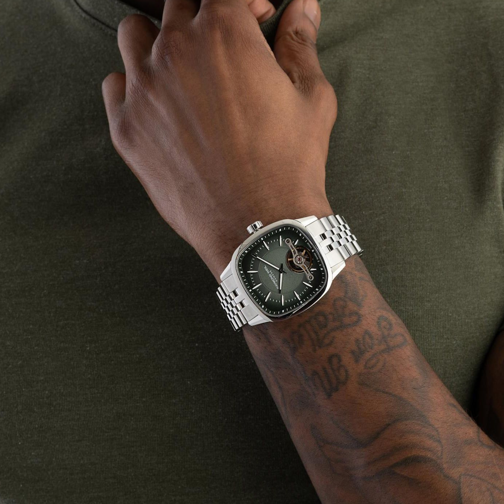 RELOGIO RAYMOND WEIL FREELANCER H AÇO MST. VERDE N: SÉRIE  E009627