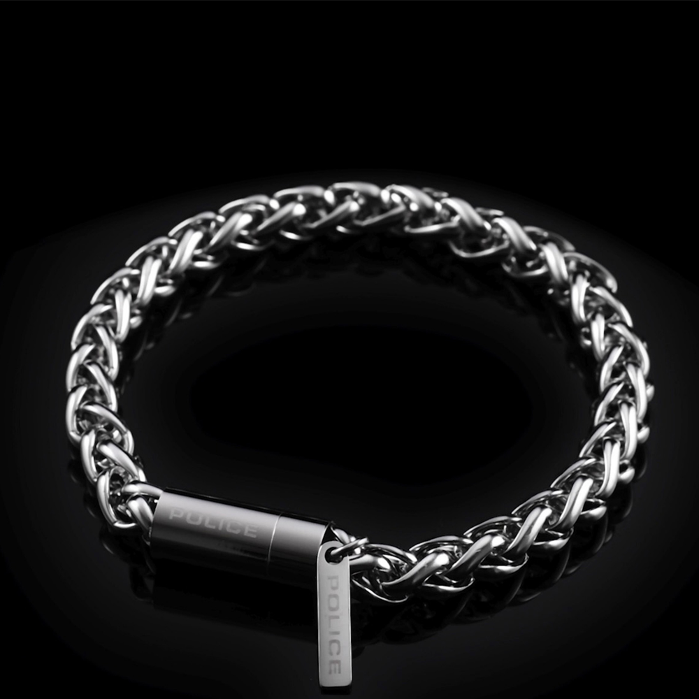 PULSEIRA POLICE AÇO MALHA REDONDA