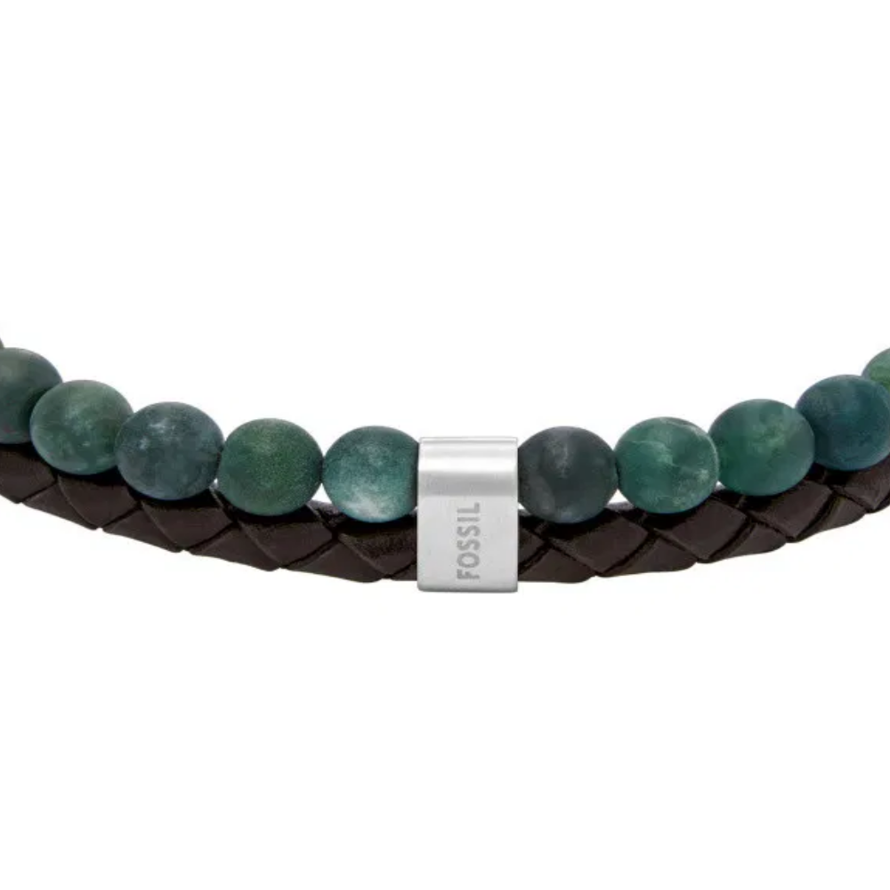 PULSEIA FOSSIL EM AÇO E PELE VERDE
