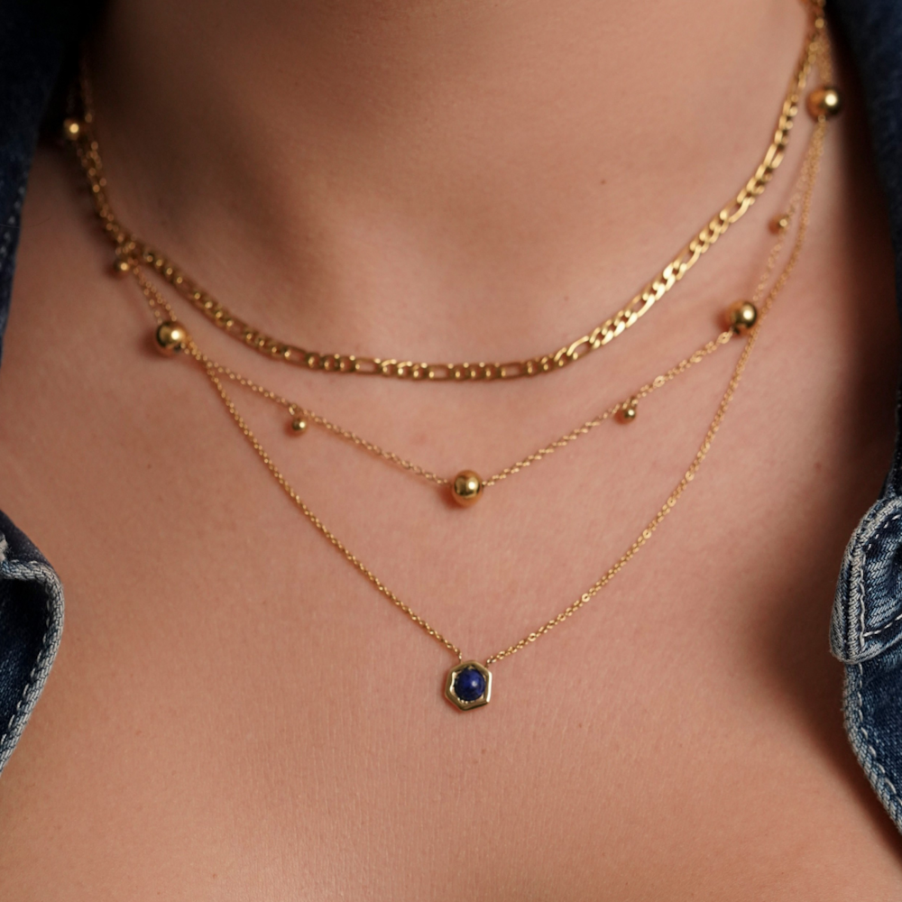 COLAR ONE SENHORA ELEMENT BLUE GOLD