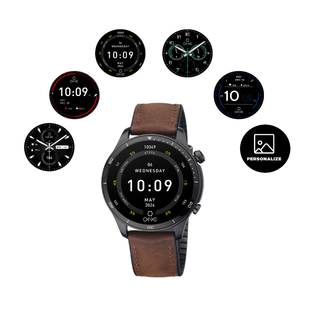 RELÓGIO SMARTWATCH ONE MEN ALPHACALL BROWN LEATHER