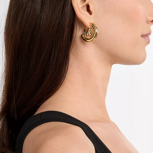 BINCOS MICHAEL KORS EM AÇO DOURADO