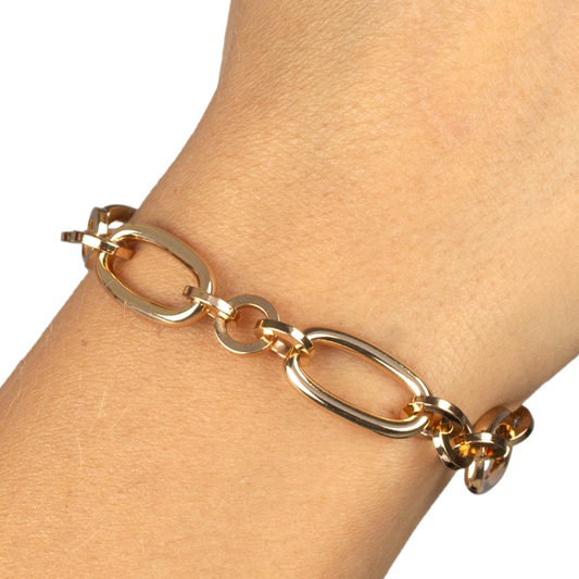 PULSEIRA  VIDAL & VIDAL EM BRONZE BANHADO A OURO 18 KT