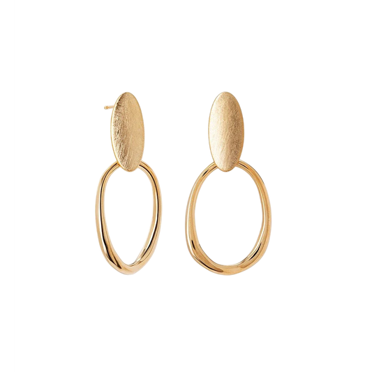 BRINCOS VIDAL & VIDAL EM BRONZE COM BANHO DE OURO 18K