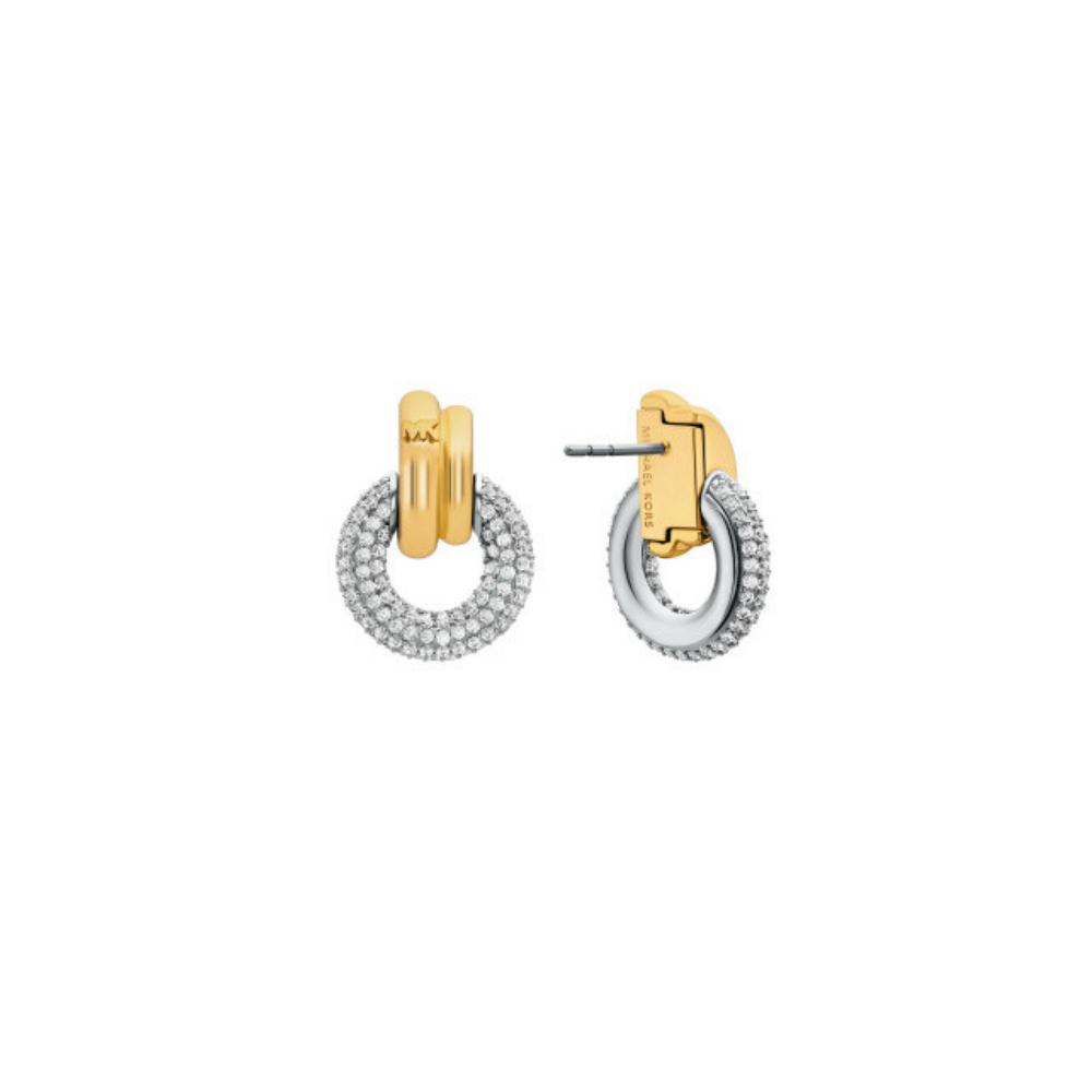 BRINCOS MICHAEL KORS BICOLOR COM ZIRCÓNIAS