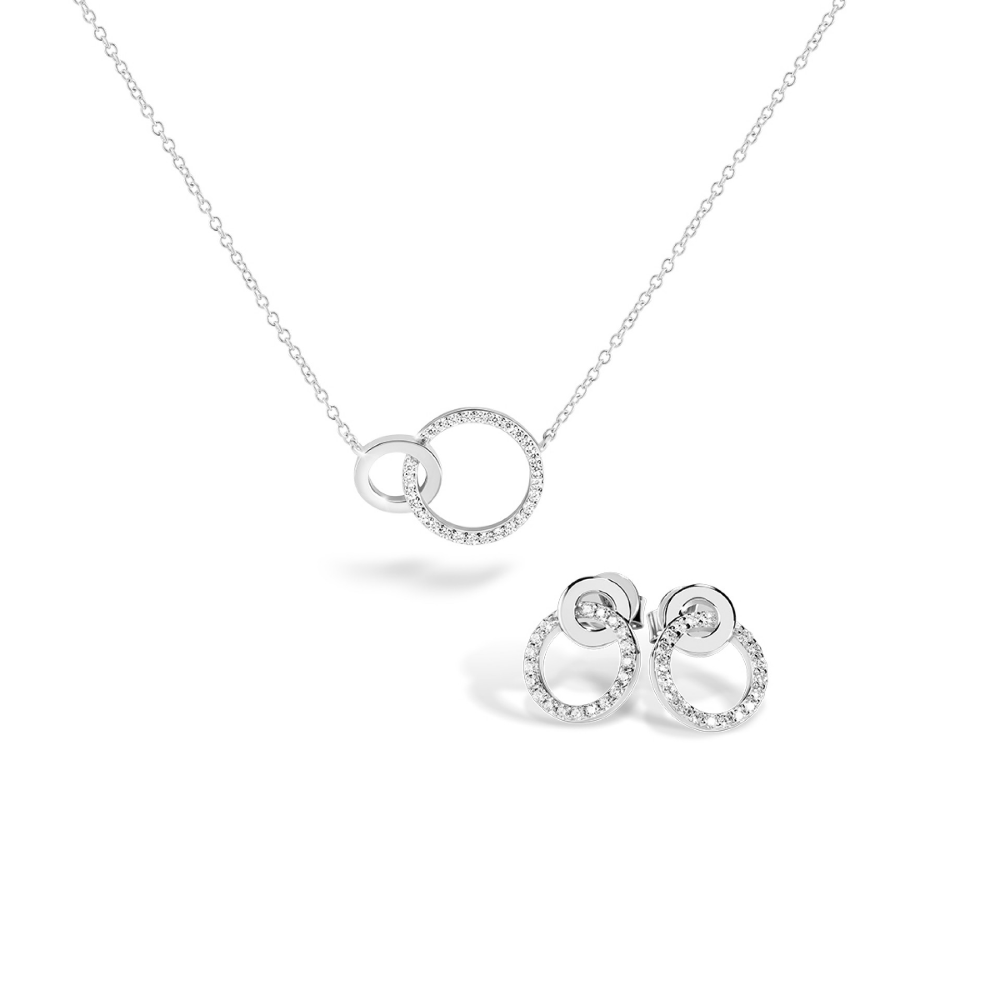 CONJUNTO UNIKE VALENTINES EM PRATA 925% COM ZIRCÓNIAS UK.PK.1204.0011""