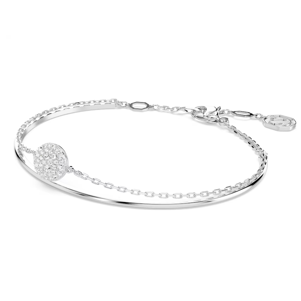 Bracelete Swarovski Sublima Branca, Lacado a ródio