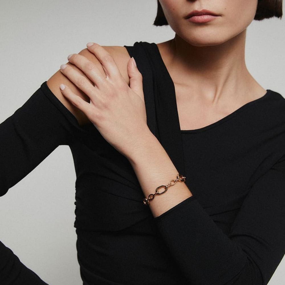 PULSEIRA VIDAL & VIDAL EM BRONZE COM BANHO DE OURO 18K