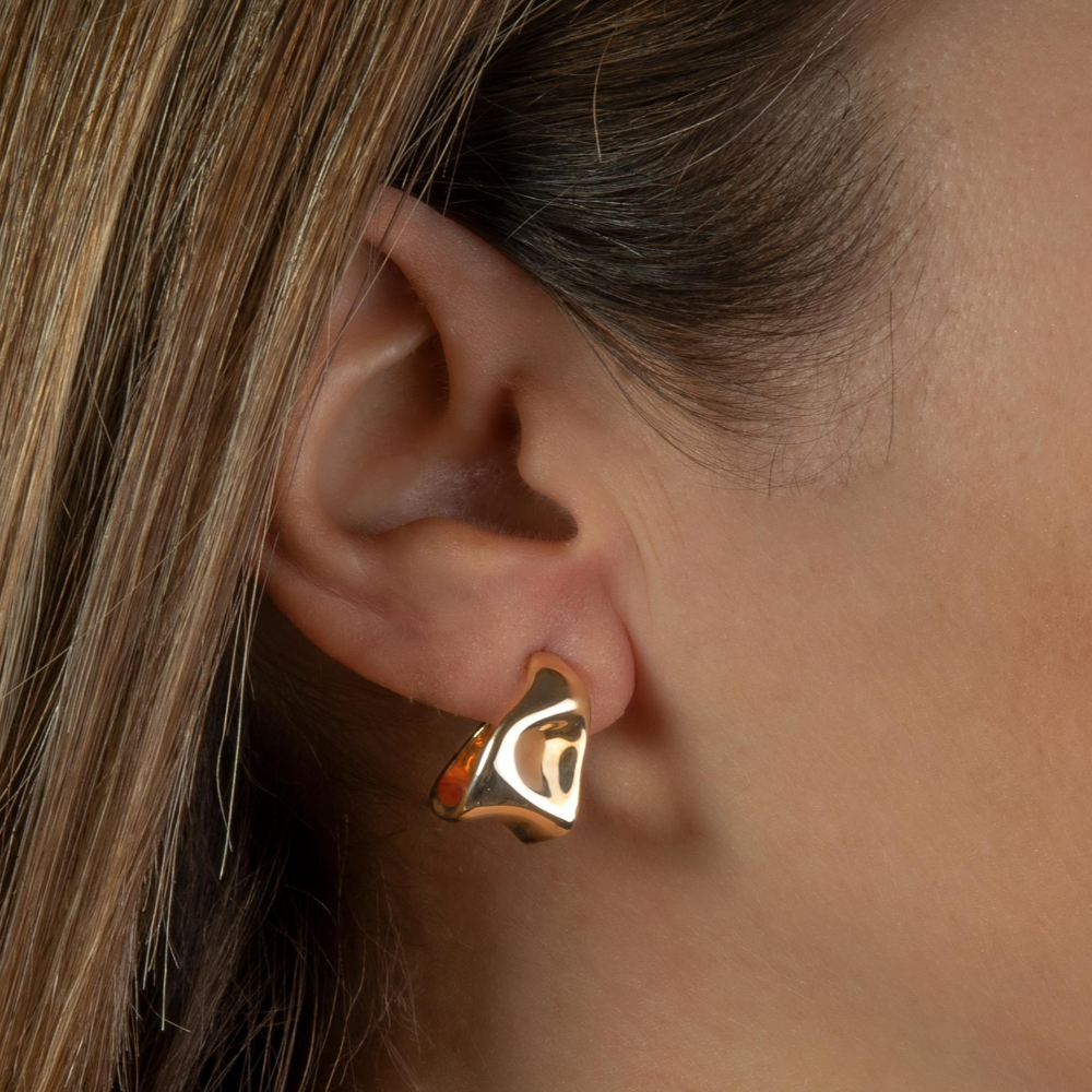 ARGOLAS  VIDAL & VIDAL EM BRONZE BANHADO A OURO 18 KT