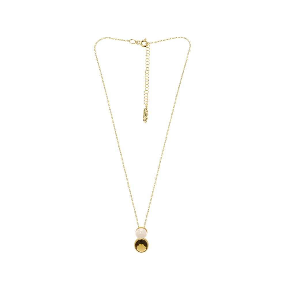 COLAR EUGÉNIO CAMPOS HEAVEN EM PRATA 925% DOURADA COM ZIRCÓNIAS E PÉROLAS