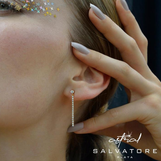 BRINCOS SALVATORE EM PRATA 925% COM ZIRCÓNIAS