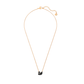 Pingente Swarovski Swan Cisne, Pequeno, Preto, Lacado a rosa dourado