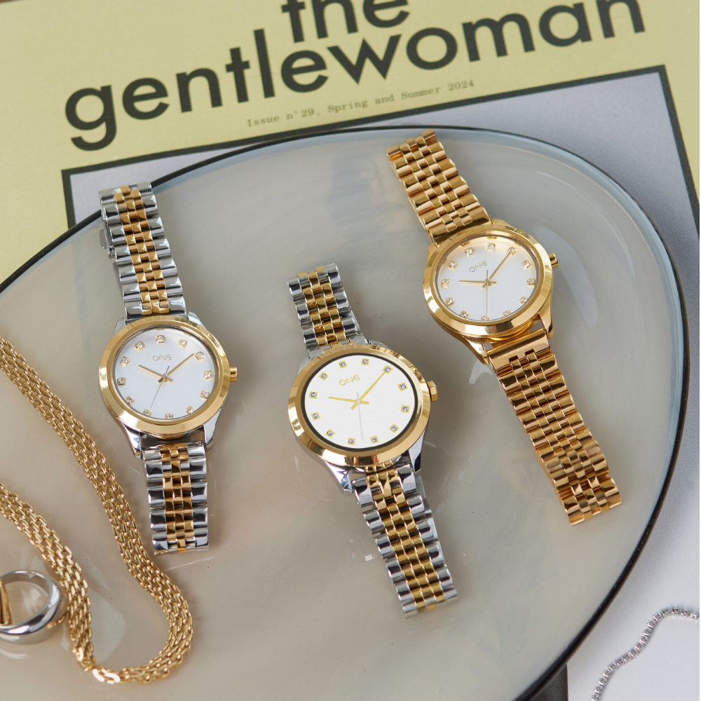 RELÓGIO ONE SENHORA TWIN GOLD LINKS
