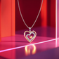 COLAR UNIKE EM PRATA 925% LOVE IN ROSE THREE HEARTS COM ZIRCÓNIAS
