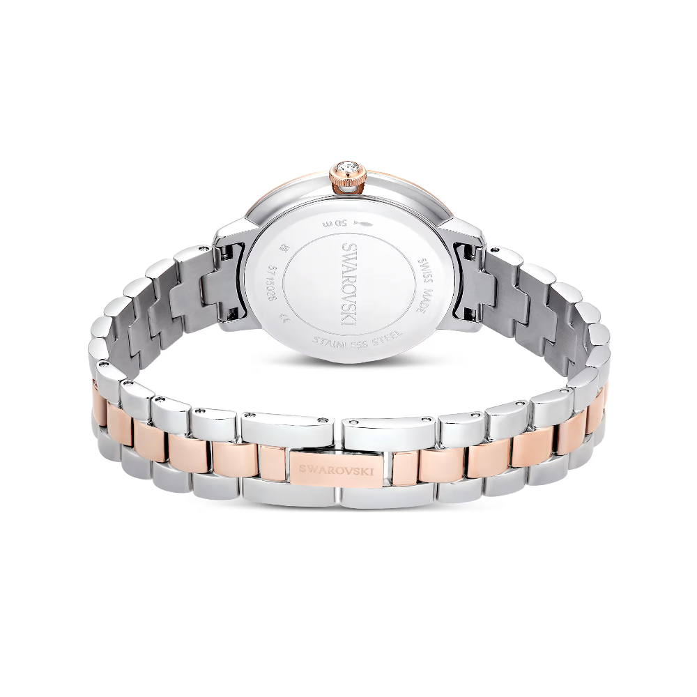 Relógio Swarovski Matrix 3-link Fabrico suíço, Pulseira de metal, Prata, Acabamento em rosa dourado