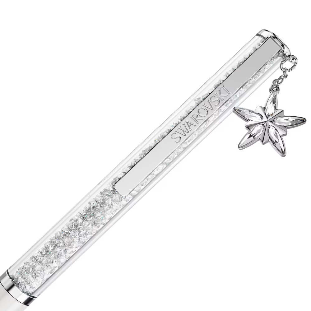 Esferográfica Swarovski Crystalline Branco, Lacado a branco, cromado